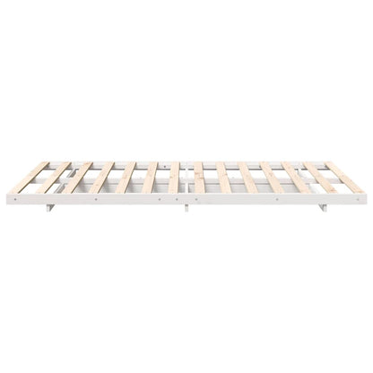 Gulv Seng Ramme Hvid 140 190 Cm Massivt Fyrretræ - Billede 7