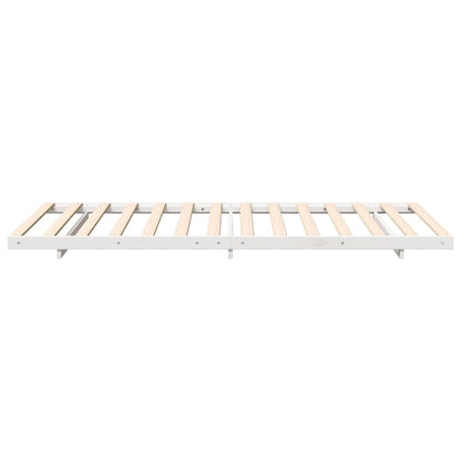 Gulv Seng Ramme Hvid 90 200 Cm Massivt Fyrretræ - Billede 7