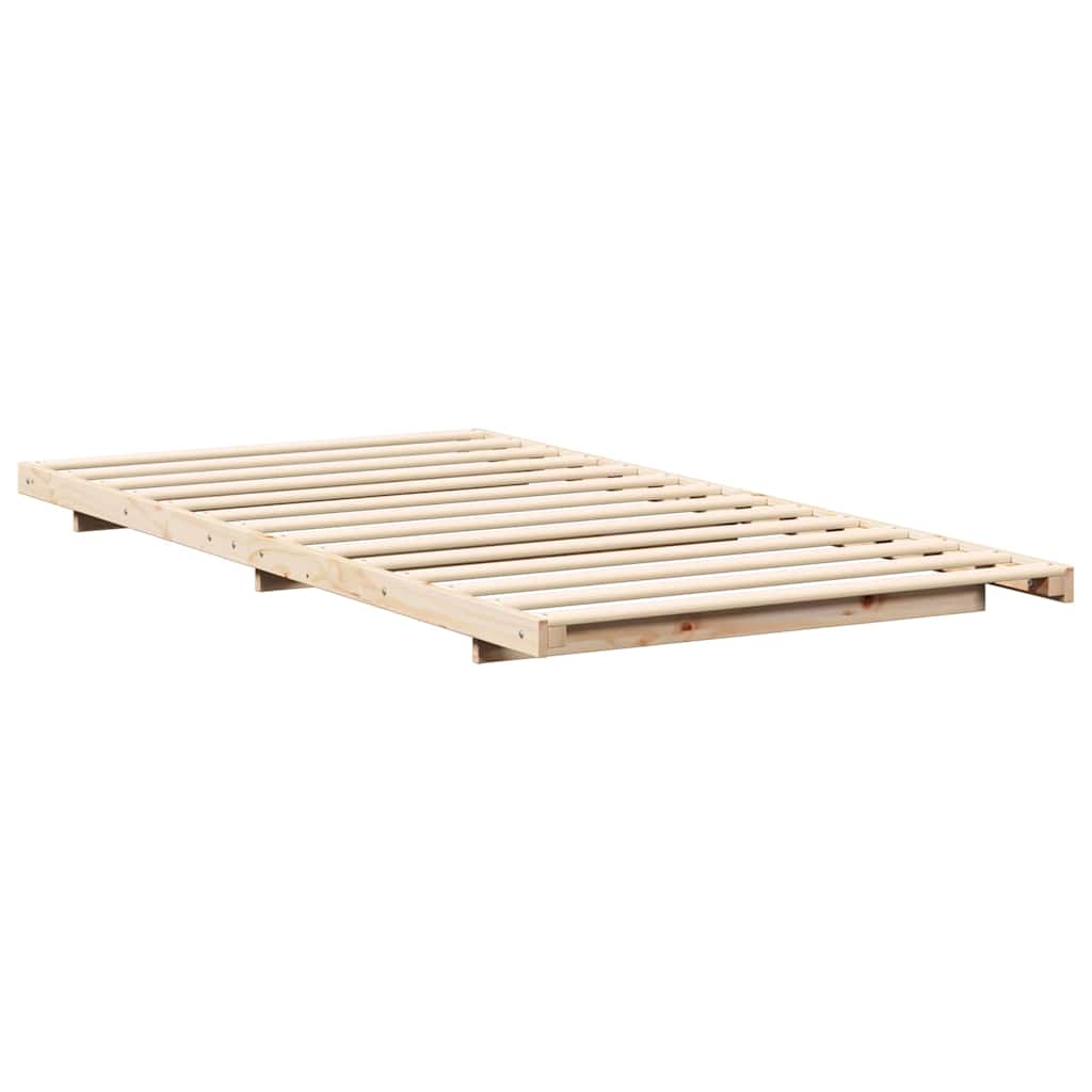 Gulv Seng Ramme Brun 80 210 Cm Massivt Fyrretræ - Billede 2