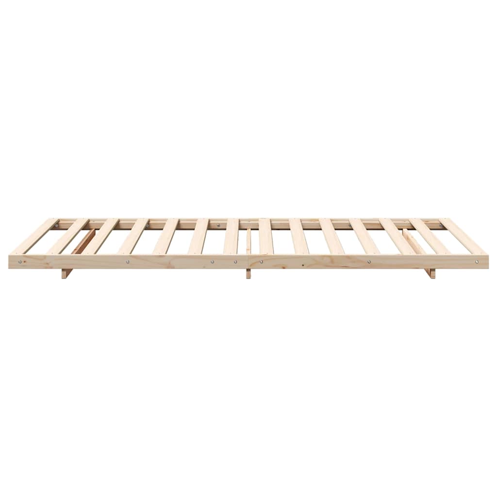 Gulv Seng Ramme Brun 80 210 Cm Massivt Fyrretræ - Billede 7
