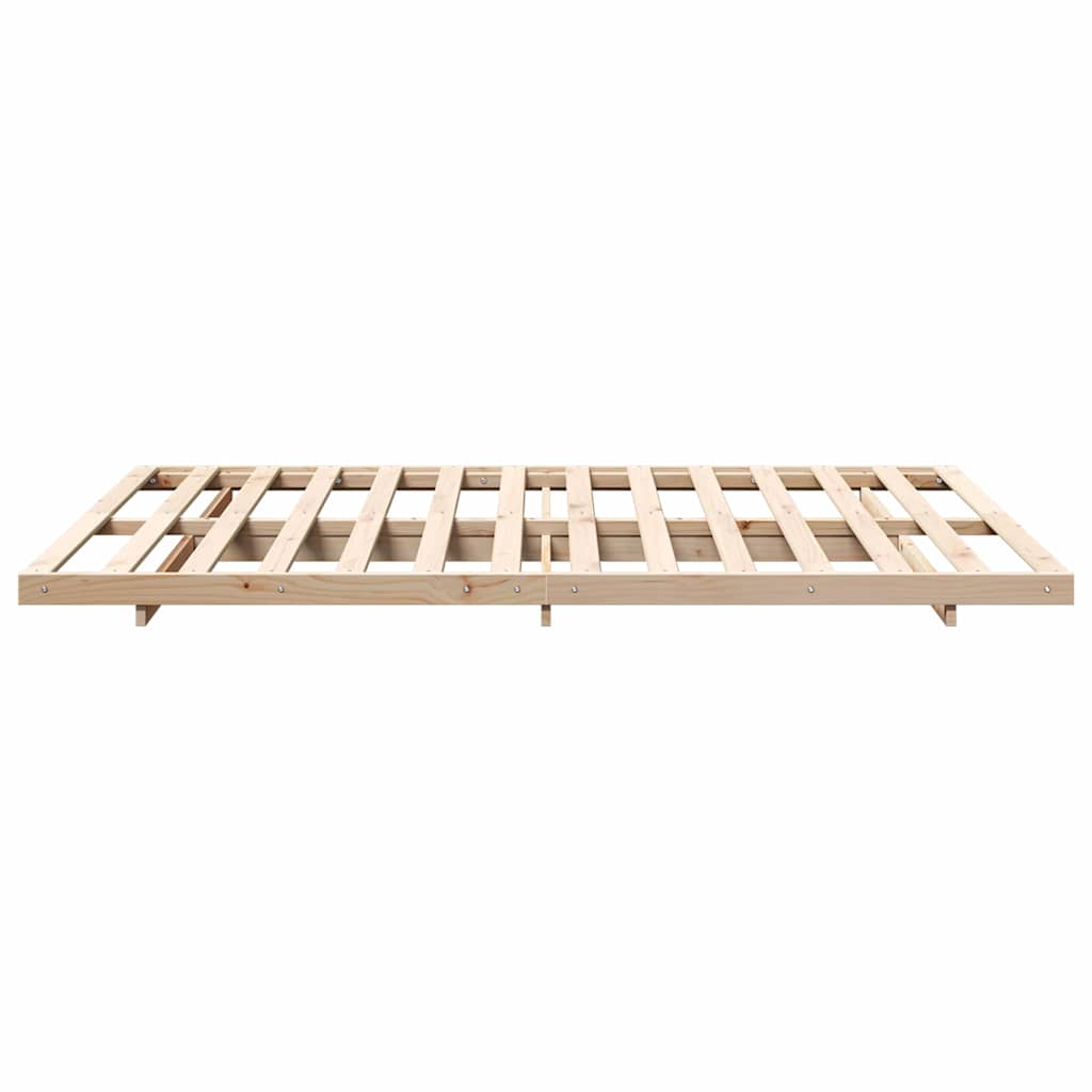 Gulv Seng Ramme Brun 140 210 Cm Massivt Fyrretræ - Billede 7