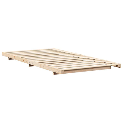 Gulv Seng Ramme Brun 80 220 Cm Massivt Fyrretræ - Billede 8