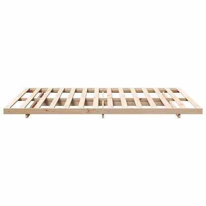 Gulv Seng Ramme Brun 140 220 Cm Massivt Fyrretræ - Billede 7