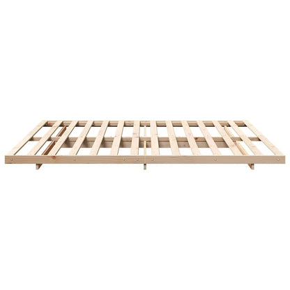 Gulv Seng Ramme Brun 180 220 Cm Massivt Fyrretræ - Billede 7