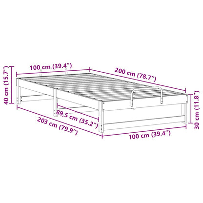 Sengestel Med Bærehåndtag Brun Massivt Fyrretræ - Billede 9