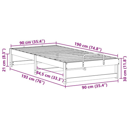 Sengestel Med Bærehåndtag Brun Massivt Fyrretræ - Billede 10