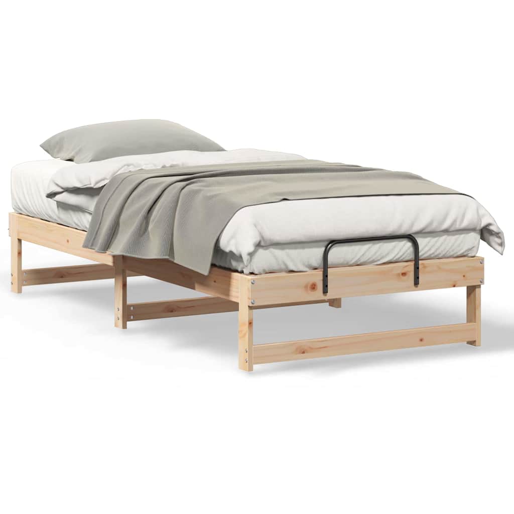 Sengestel Med Bærehåndtag Brun Massivt Fyrretræ - Billede 4