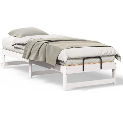 Sengestel Med Bærehåndtag Hvid Massivt Fyrretræ - Billede 4