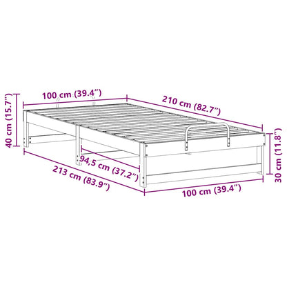 Sengestel Med Bærehåndtag Hvid Massivt Fyrretræ - Billede 10