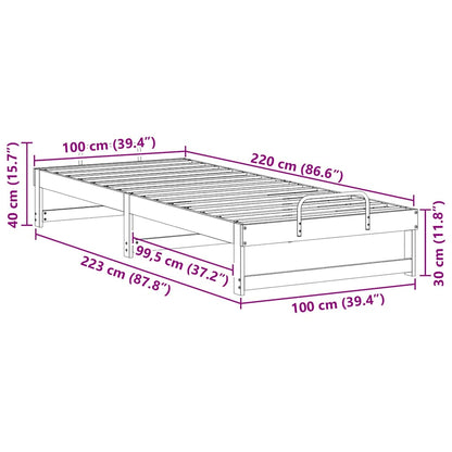 Sengestel Med Bærehåndtag Hvid Massivt Fyrretræ - Billede 9