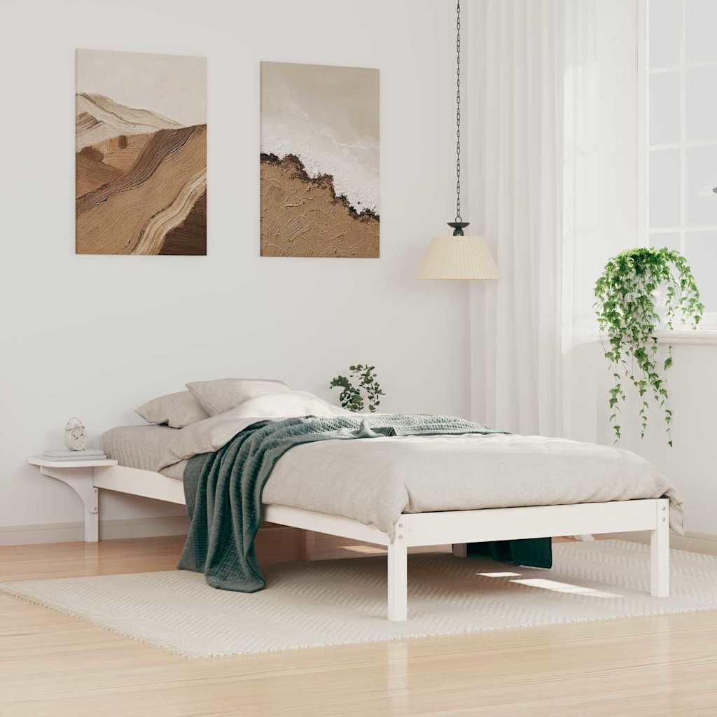 Sengestel Med Sideborde 80 X 220 Cm Massiv Fyrretræ - Hovedbillede