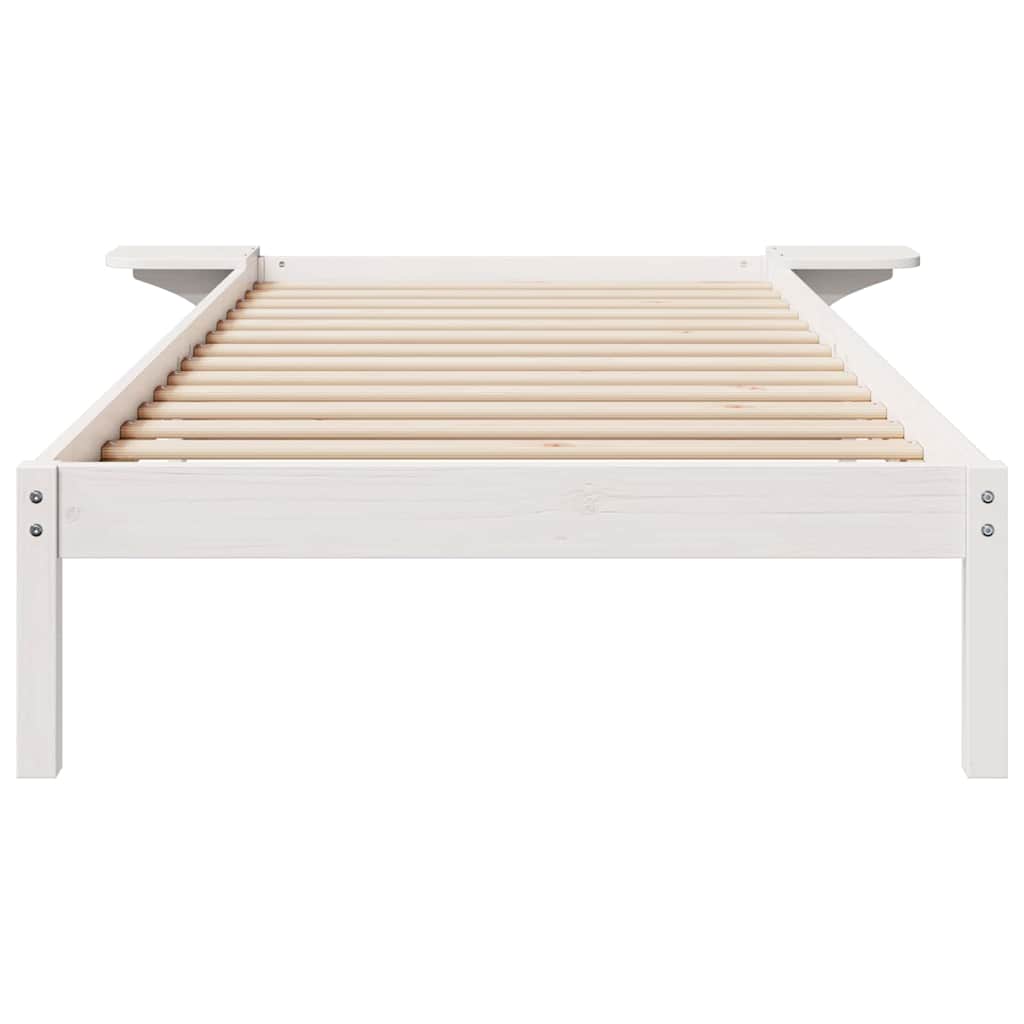 Sengestel Med Sideborde 80 X 220 Cm Massiv Fyrretræ - Billede 5