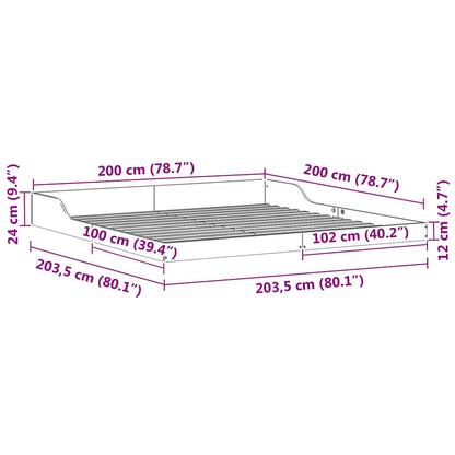 Sengestel Brun 200 X 200 Cm Massivt Fyrretræ - Billede 10