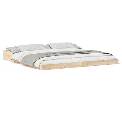 Sengestel Brun 200 X 200 Cm Massivt Fyrretræ - Billede 4