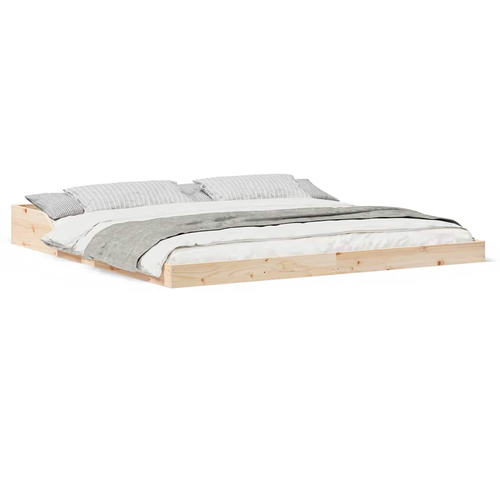 Sengestel Brun 200 200 Cm Massivt Fyrretræ - Billede 4