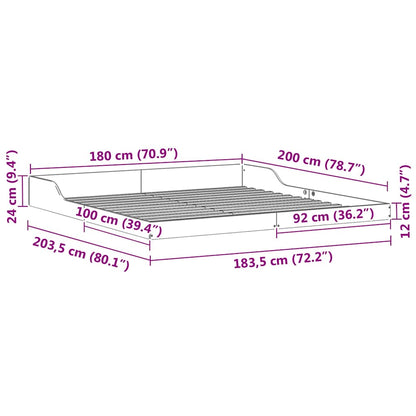 Sengestel Hvid 180 200 Cm Massivt Fyrretræ - Billede 10
