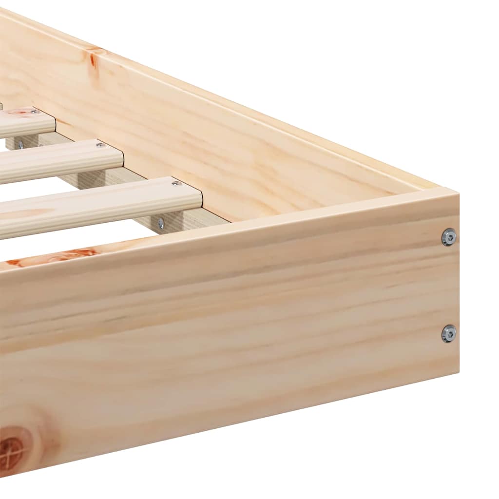 Sengestel Brun 150 200 Cm Massivt Fyrretræ - Billede 9