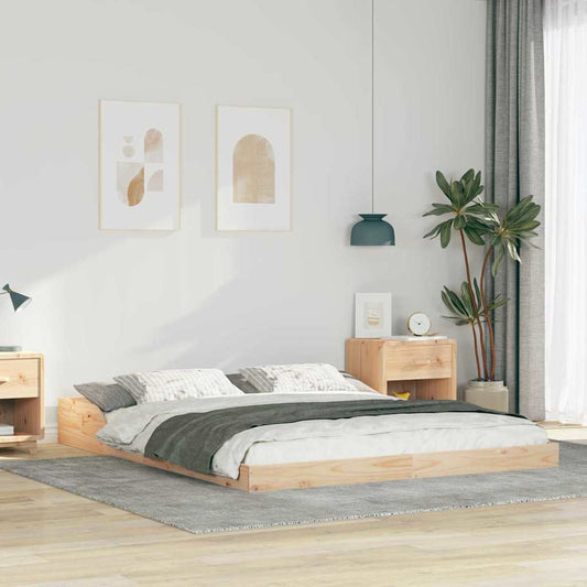 Sengestel Brun 150 200 Cm Massivt Fyrretræ - Hovedbillede
