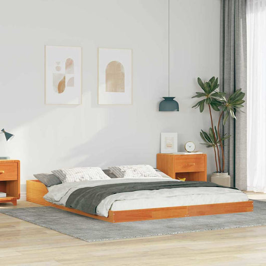 Sengestel Gyldenbrun 150 X 200 Cm Massivt Fyrretræ - Hovedbillede