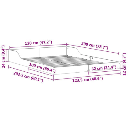 Sengestel Brun 120 X 200 Cm Massivt Fyrretræ - Billede 10