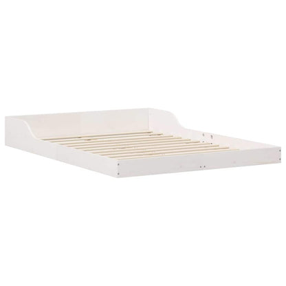 Sengestel Hvid 140 190 Cm Massivt Fyrretræ - Billede 2
