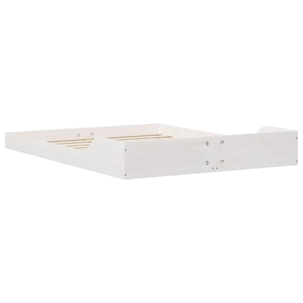 Sengestel Hvid 140 190 Cm Massivt Fyrretræ - Billede 8