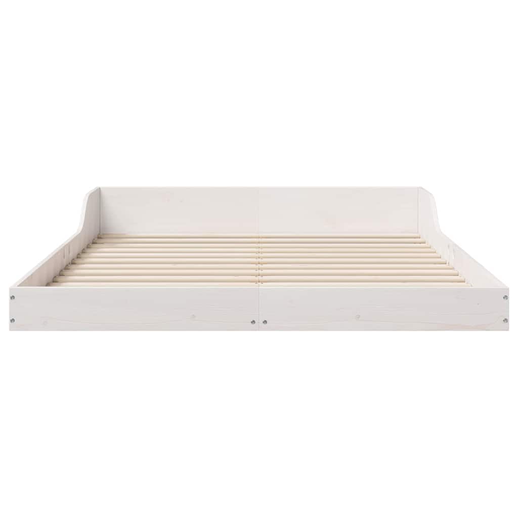 Sengestel Hvid 140 190 Cm Massivt Fyrretræ - Billede 6