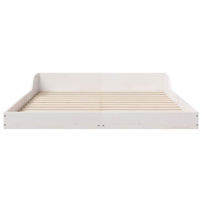 Sengestel Hvid 140 190 Cm Massivt Fyrretræ - Billede 6