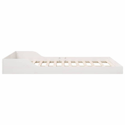 Sengestel Hvid 140 190 Cm Massivt Fyrretræ - Billede 7
