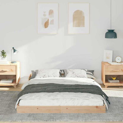 Sengestel Brun 135 190 Cm Massivt Fyrretræ - Billede 5