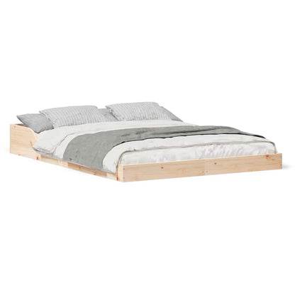 Sengestel Brun 135 190 Cm Massivt Fyrretræ - Billede 4