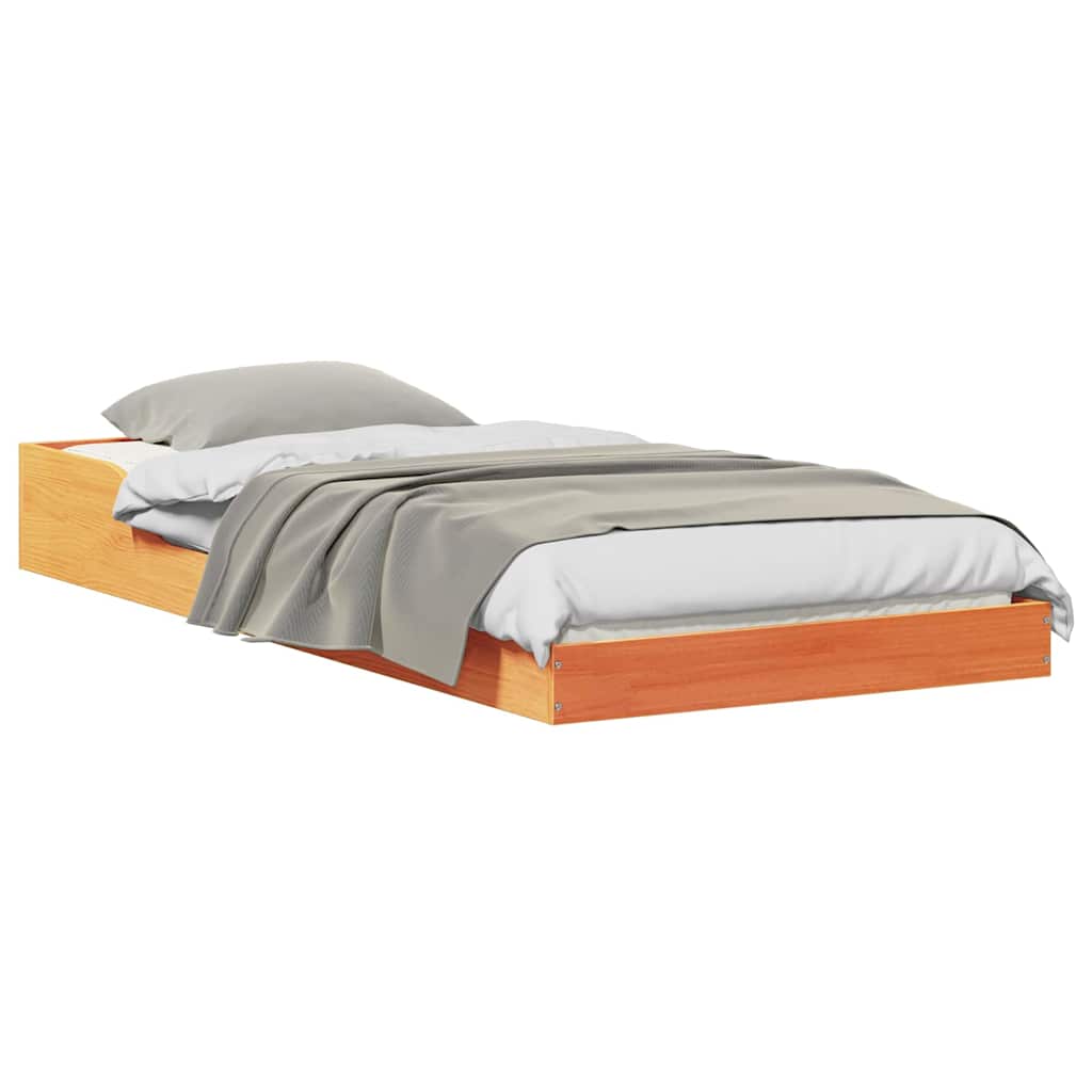 Sengestel Gyldenbrun 100 X 200 Cm Massivt Fyrretræ - Billede 3