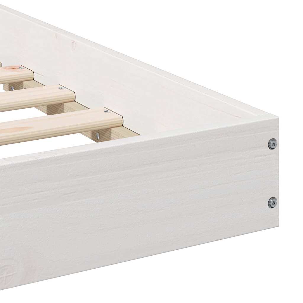 Sengestel Hvid 90 200 Cm Massivt Fyrretræ - Billede 9