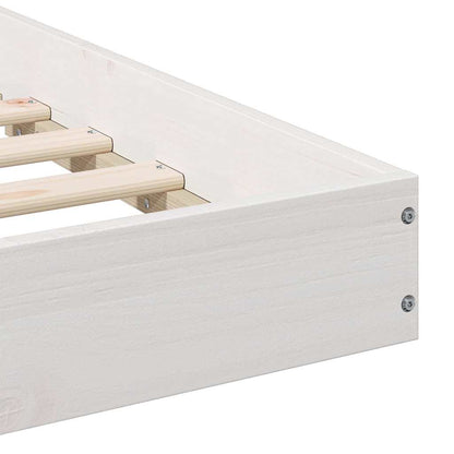 Sengestel Hvid 90 200 Cm Massivt Fyrretræ - Billede 9