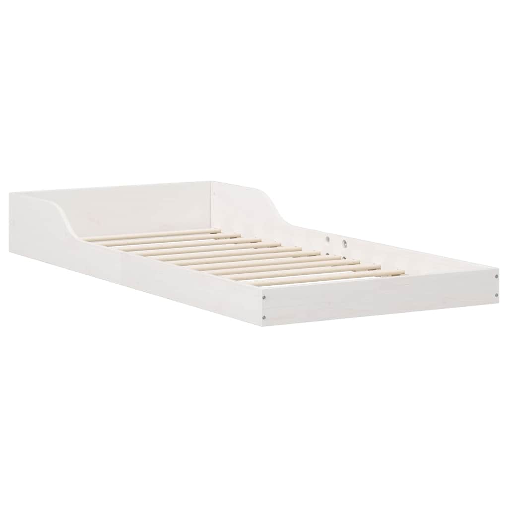 Sengestel Hvid 90 200 Cm Massivt Fyrretræ - Billede 2