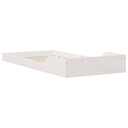 Sengestel Hvid 90 200 Cm Massivt Fyrretræ - Billede 8