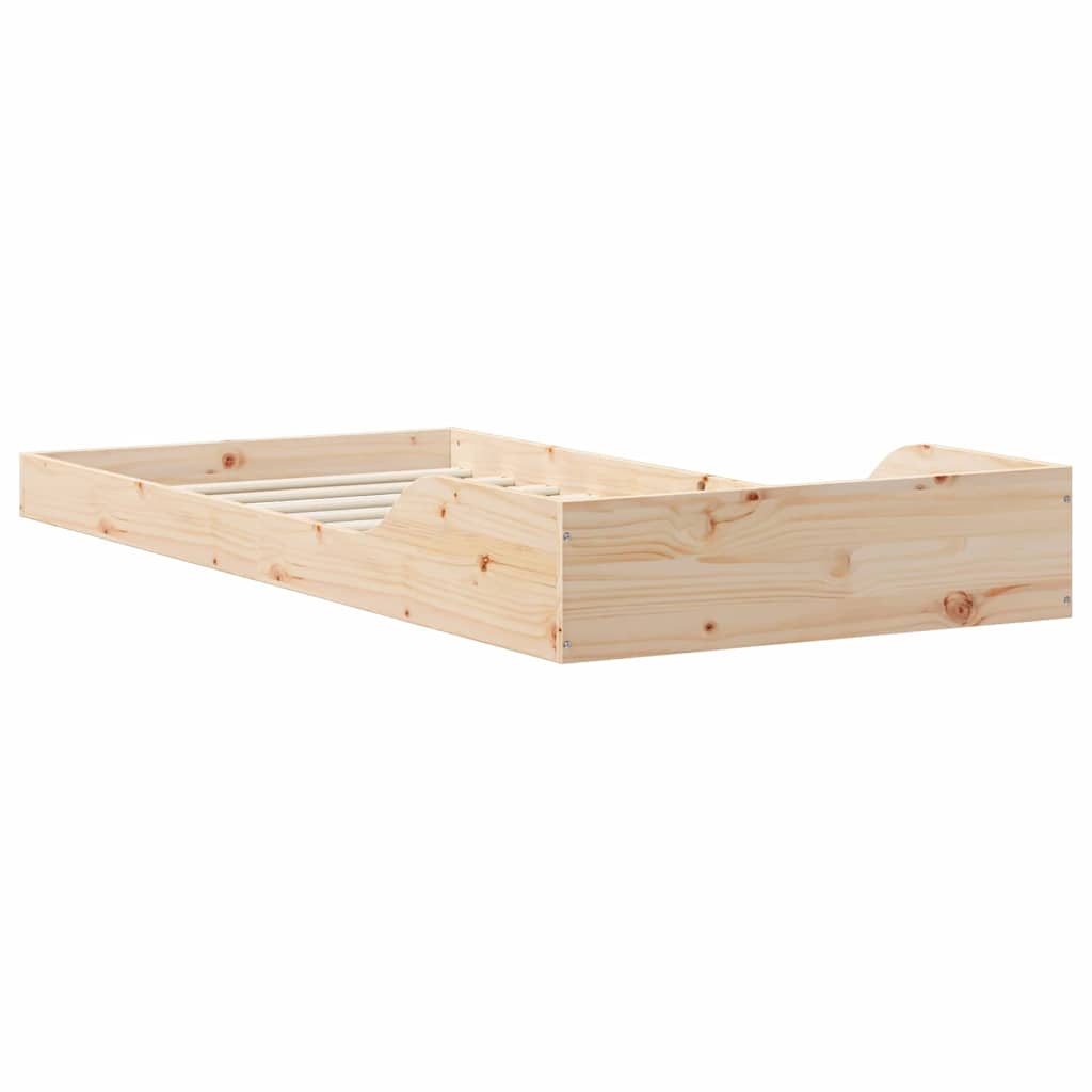 Sengestel Brun 90 210 Cm Massivt Fyrretræ - Billede 8
