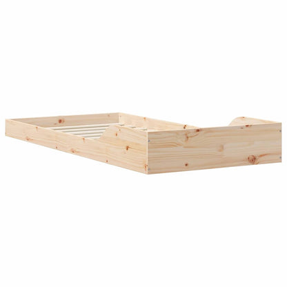 Sengestel Brun 90 210 Cm Massivt Fyrretræ - Billede 8