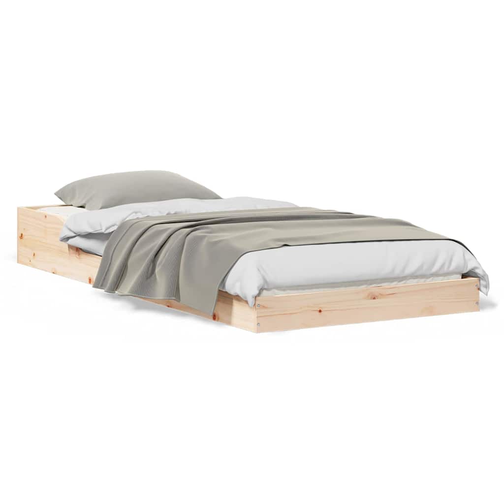 Sengestel Brun 90 210 Cm Massivt Fyrretræ - Billede 4
