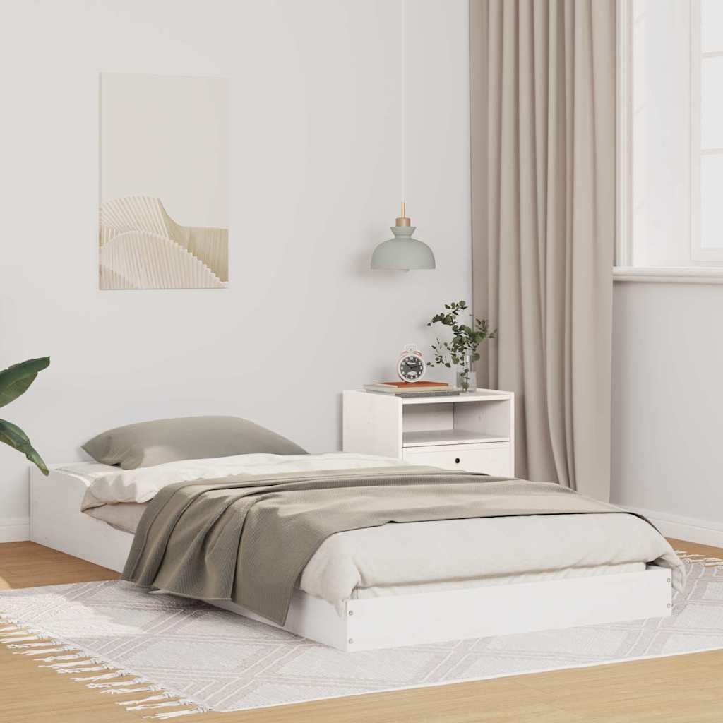 Sengestel Hvid 90 210 Cm Massivt Fyrretræ - Hovedbillede