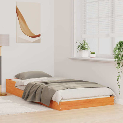 Sengestel Gyldenbrun 100 X 210 Cm Massivt Fyrretræ - Billede 4