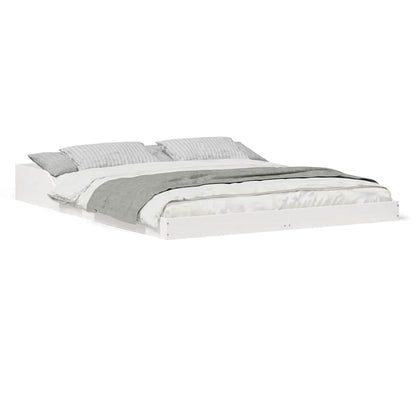 Sengestel Hvid 160 210 Cm Massivt Fyrretræ - Billede 4