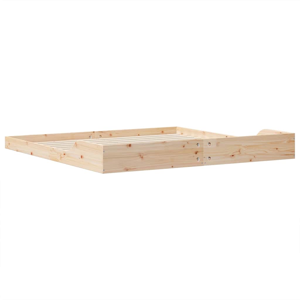 Sengestel Brun 180 210 Cm Massivt Fyrretræ - Billede 8