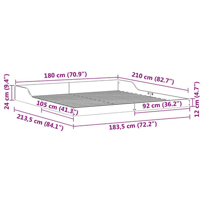Sengestel Brun 180 210 Cm Massivt Fyrretræ - Billede 10