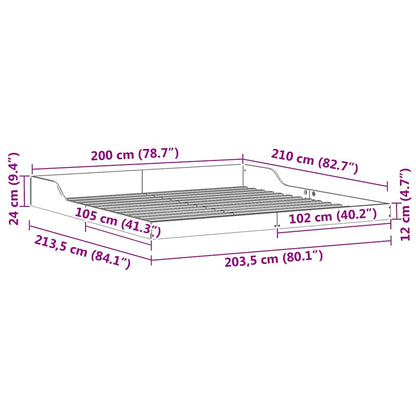 Sengestel Hvid 200 X 210 Cm Massivt Fyrretræ - Billede 10