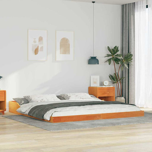 Sengestel Gyldenbrun 200 X 210 Cm Massivt Fyrretræ - Hovedbillede