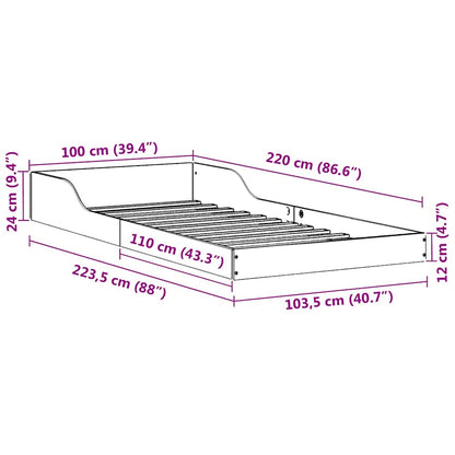 Sengestel Gyldenbrun 100 X 220 Cm Massivt Fyrretræ - Billede 10