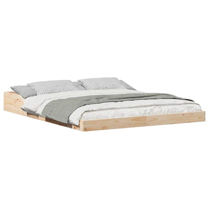Sengestel Brun 160 220 Cm Massivt Fyrretræ - Billede 3