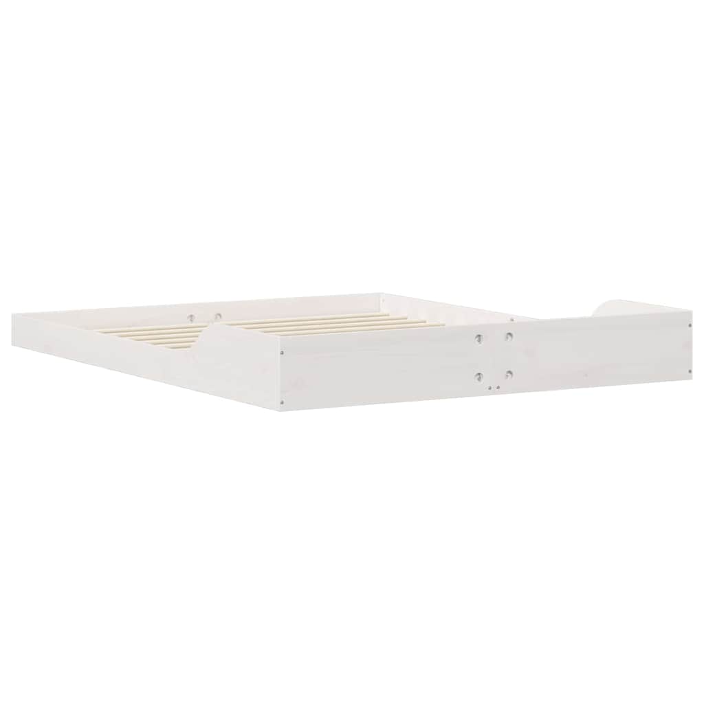 Sengestel Hvid 160 220 Cm Massivt Fyrretræ - Billede 8