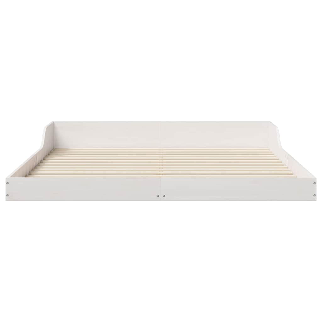Sengestel Hvid 160 220 Cm Massivt Fyrretræ - Billede 6